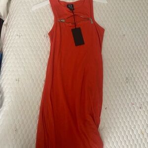 Alexander McQueen Fiery Red Asymmetrical Dress